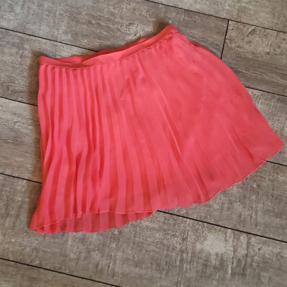 Bongo-Salmon Pink pleated mini skirt 030